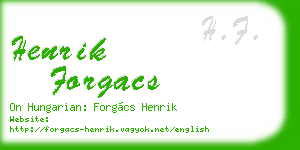 henrik forgacs business card