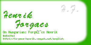 henrik forgacs business card